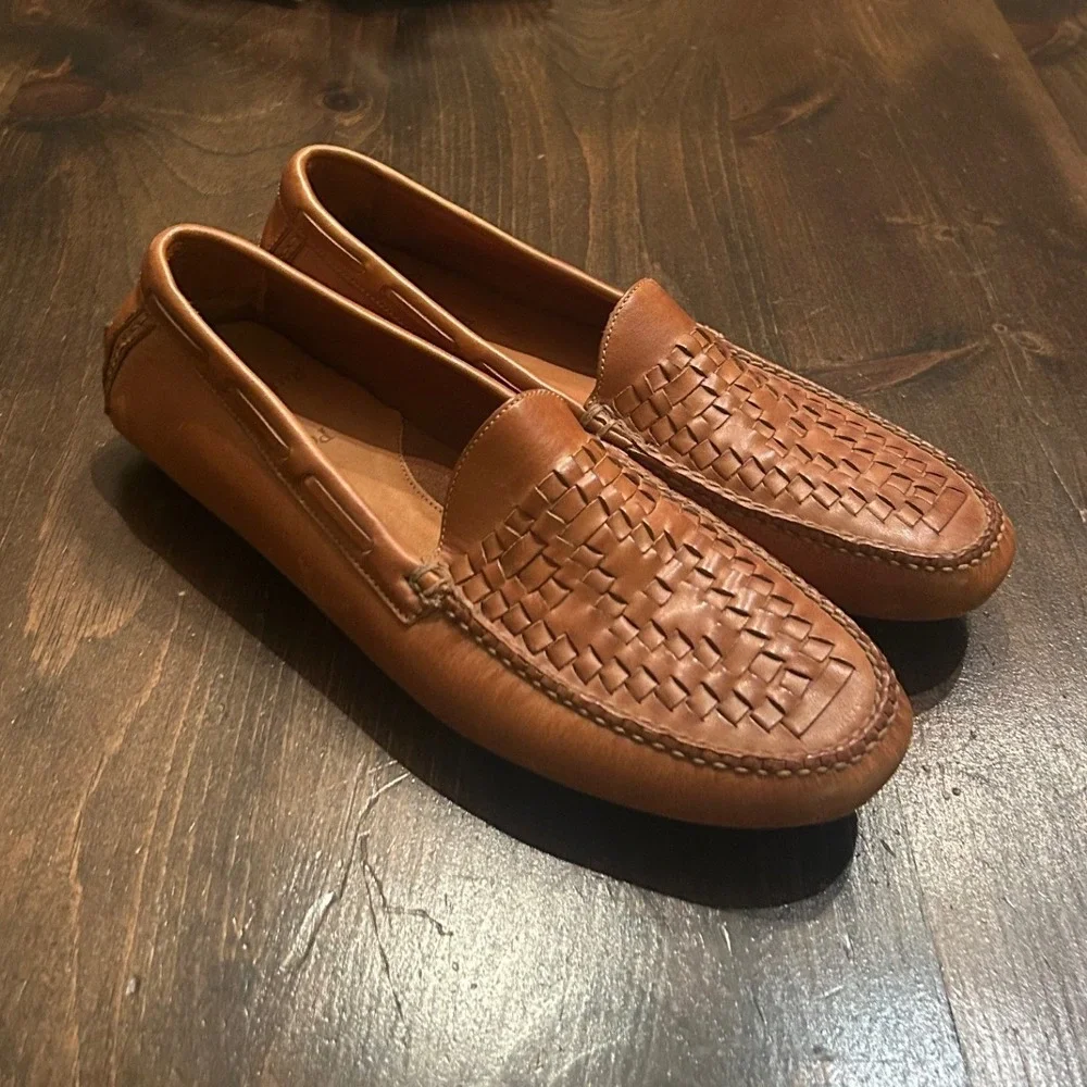 Polo Ralph Lauren Driving Loafers Mens 10D Woven Leather Preppy Nautical Casual
